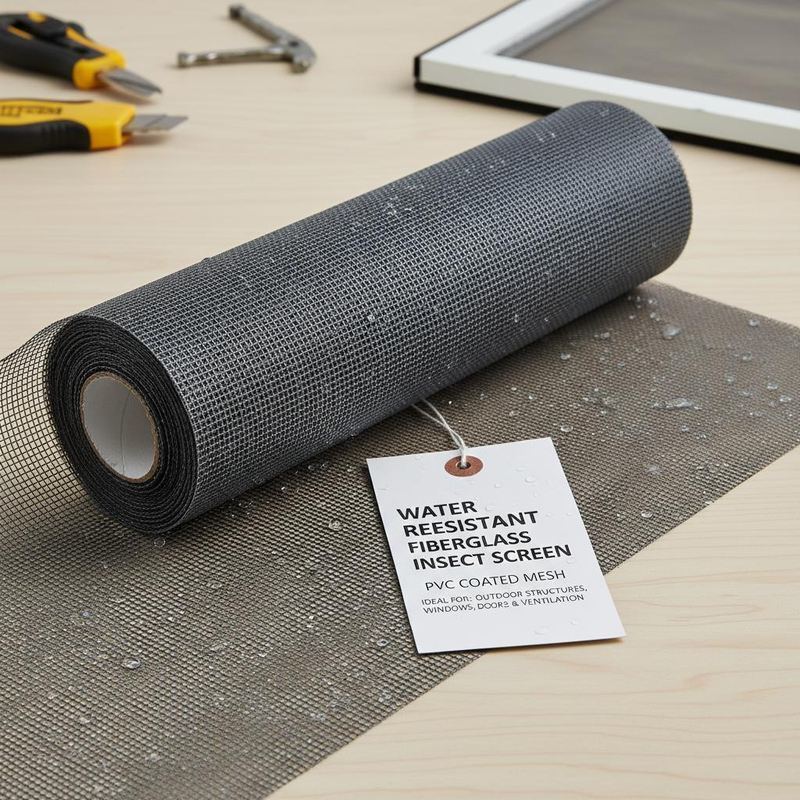 पानी प्रतिरोधी फाइबरग्लास कीट स्क्रीन पीवीसी लेपित जाल बाहरी संरचनाओं, खिड़कियों, दरवाजों और वेंटिलेशन छिद्रों के लिए आदर्श