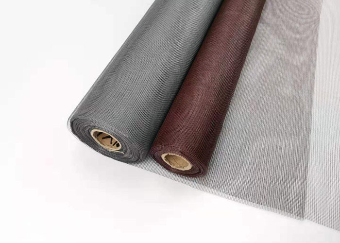 4 फीट * 100 फीट ब्राउन रंग के शीसे रेशा खिड़की स्क्रीन सादे बुनाई Dustproof