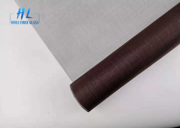 4 फीट * 100 फीट ब्राउन रंग के शीसे रेशा खिड़की स्क्रीन सादे बुनाई Dustproof