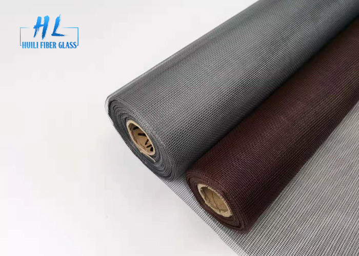 4 फीट * 100 फीट ब्राउन रंग के शीसे रेशा खिड़की स्क्रीन सादे बुनाई Dustproof