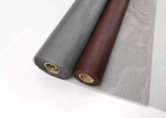 4 फीट * 100 फीट ब्राउन रंग के शीसे रेशा खिड़की स्क्रीन सादे बुनाई Dustproof